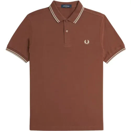 Polo Shirts, male, , Size: S Classic Polo Shirt with Double Stripe - Fred Perry - Modalova