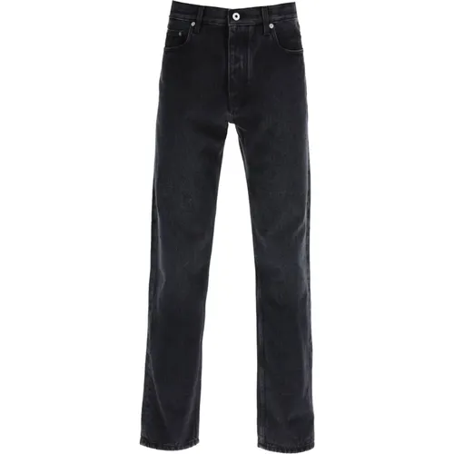 Vintage-Gewaschene Regular Fit Tapered Jeans , Herren, Größe: W34 - Off White - Modalova