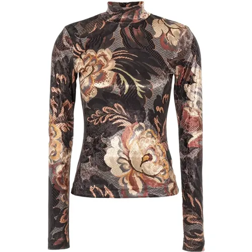 Chenille Paisley Print Rollkragenpullover , Damen, Größe: L - ETRO - Modalova