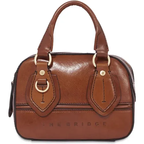 Handbags, female, , Size: ONE SIZE Mini Bowling Leather Handbag - The Bridge - Modalova