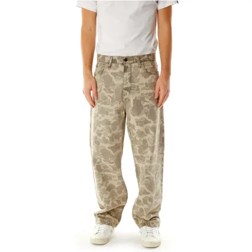 Camouflage Loose Fit Tapered Hose , Herren, Größe: W33 - Carhartt WIP - Modalova