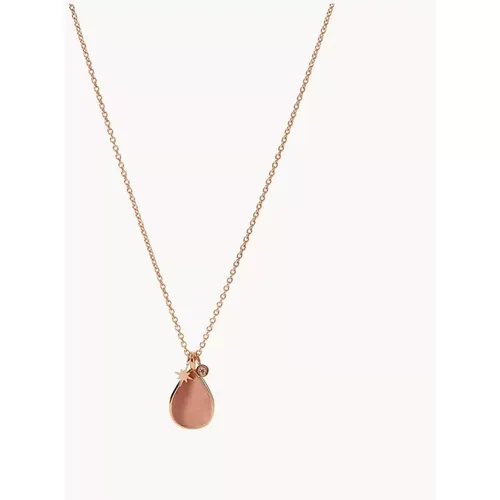 Necklaces, female, , Size: ONE SIZE Women's Necklace Chain Salted Caramel Pendant Mother of Pearl Brown - Fossil - Modalova