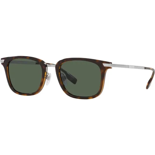 Sunglasses, male, , Size: 51 MM Green Havana Sunglasses Peter BE - Burberry - Modalova