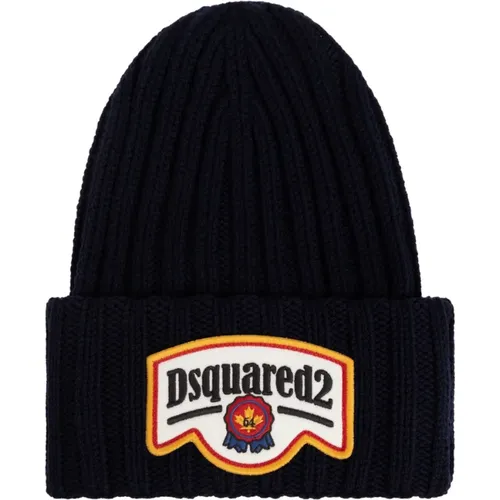 Beanies, male, , Size: ONE SIZE Cap with logo - Dsquared2 - Modalova