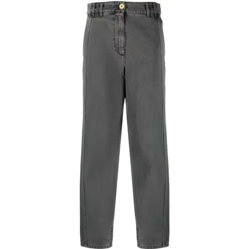 Graue Jeans mit Besticktem Logo , Damen, Größe: L - Patou - Modalova
