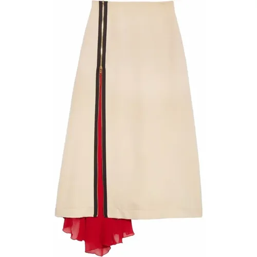 Fluid midi skirt , female, Sizes: XS, S - Gucci - Modalova