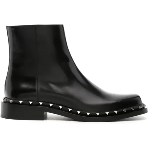 Chelsea Boots, male, , Size: 12 US Rockstud Leather Boots - Valentino Garavani - Modalova