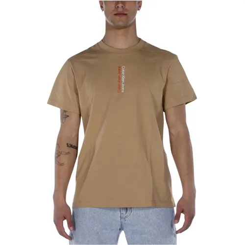 T-Shirt Mirror Logo T-Stück Ab0 , Herren, Größe: S - Calvin Klein - Modalova