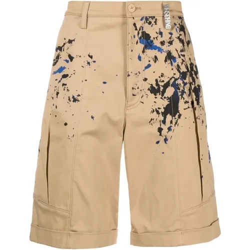 Casual Shorts, male, , Size: M Shorts with Painterly Print - Moschino - Modalova