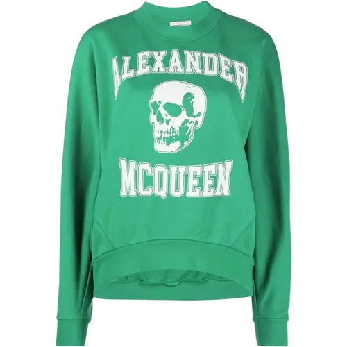 Grüner Pullover mit Bedrucktem Vorderteil - alexander mcqueen - Modalova