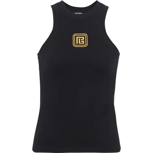 Retro Stretch Tank Top Balmain - Balmain - Modalova