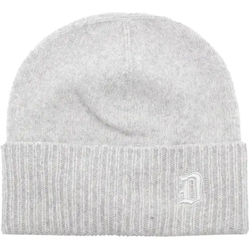 Grey Knitted Cashmere Wool Hat , male, Sizes: ONE SIZE - Dondup - Modalova