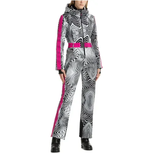 Ski Suits, female, , Size: S Abstract Multicolour Ski Suit with Zip - Emporio Armani EA7 - Modalova