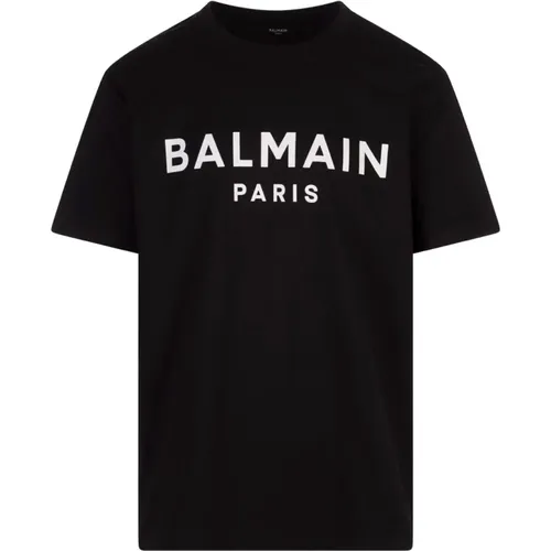 T-Shirts, male, , Size: M T-shirt with Paris print - Balmain - Modalova