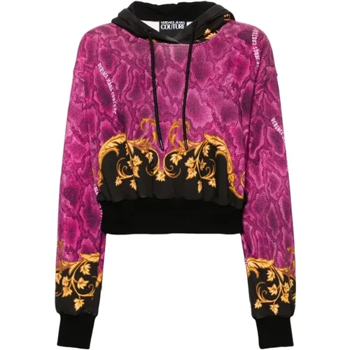 Goldener Pullover mit ***cv , Damen, Größe: M - Versace Jeans Couture - Modalova