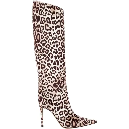 Heeled Boots, female, , Size: 8 1/2 US Leopard Print Leather Boots - Alexandre Vauthier - Modalova