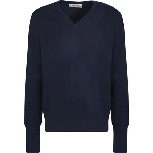 Dunkelblauer Cashmere -Ausschnitt Pulloer , Herren, Größe: XL - Ballantyne - Modalova