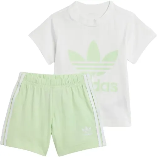 Baby Weiß Grün Trefoil Shorts Tee Set - adidas Originals - Modalova