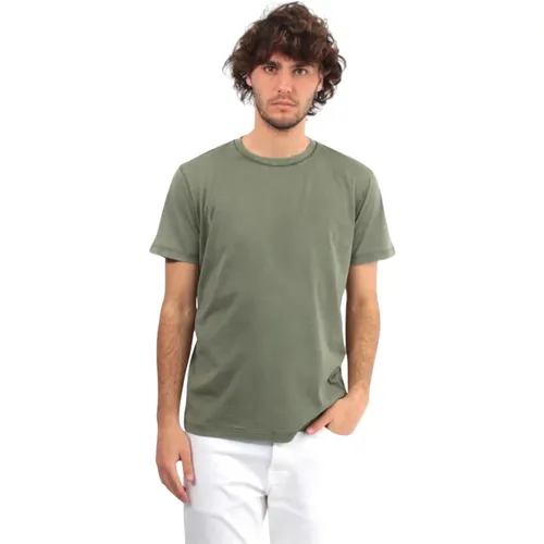 Grünes T-Shirt mit Rundhalsausschnitt , Herren, Größe: XL - Roberto Collina - Modalova