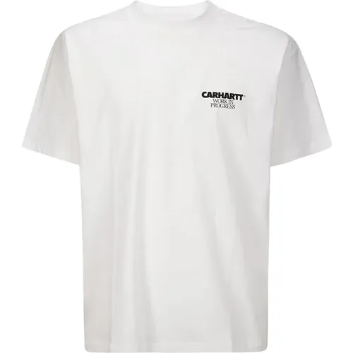 T-Shirt with Front Writing and Back Print , male, Sizes: S, L, M - Carhartt WIP - Modalova