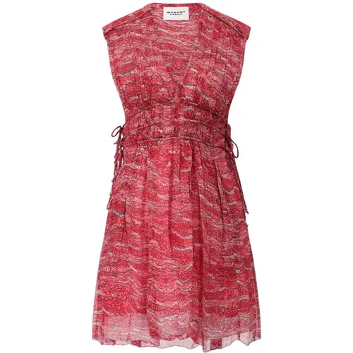 Short Dresses, female, , Size: 3XS Ruched Muslin Dress with V-Neck - Isabel marant - Modalova