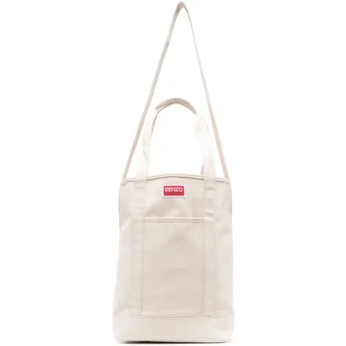 Floral-Embroidered Cotton Shoulder Bag , female, Sizes: ONE SIZE - Kenzo - Modalova