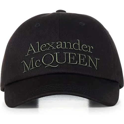 Caps, male, , Size: M Military Green Embroidered Hat - alexander mcqueen - Modalova