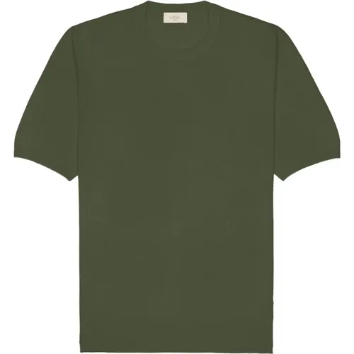 Leinen Baumwolle Grünes T-Shirt , Herren, Größe: 2XL - Altea - Modalova