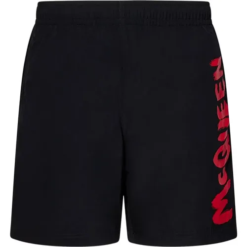 Sea Clothing with Red Graffiti Logo , male, Sizes: S, M, L - alexander mcqueen - Modalova