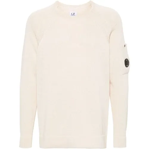 Cotton Knitted Sweater with Lens Detail , male, Sizes: S, L, M, 2XL - C.P. Company - Modalova