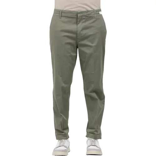 Slim-fit Trousers, male, , Size: W34 Zyan Carrot Gabardine Combat Pants - Dondup - Modalova