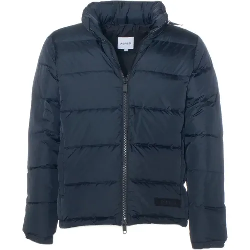 Navy Quilted Down Jacket , male, Sizes: S - Aspesi - Modalova