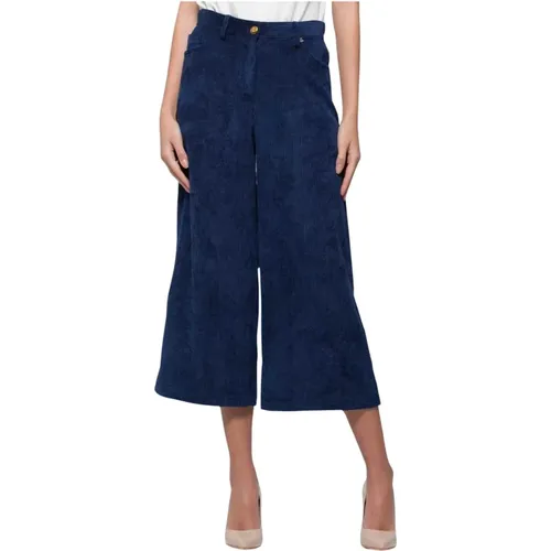 Velvet Wide Rib Gaucho Trousers , female, Sizes: XS, L - Kocca - Modalova