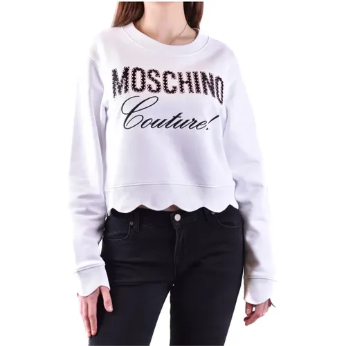Weiße Ss22 Damen Sweatshirts mit Gommino Loafers , Damen, Größe: S - Moschino - Modalova
