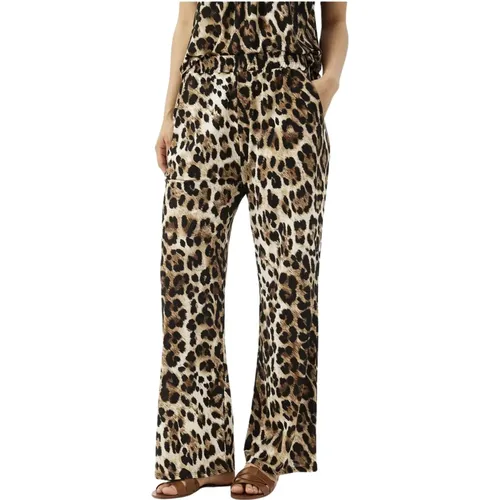 Leopard Print Relaxed Fit Pants , female, Sizes: XL, 2XL, S - IN Front - Modalova