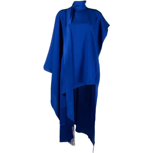 Blaue Asymmetrische Kaftan mit Fransen - Taller Marmo - Modalova