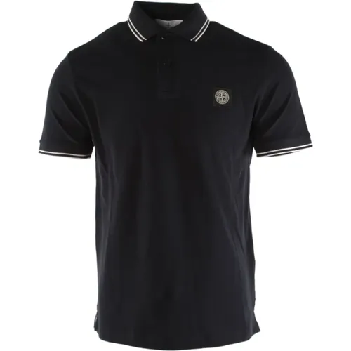 Slim Fit Blaues Polo Shirt , Herren, Größe: L - Stone Island - Modalova