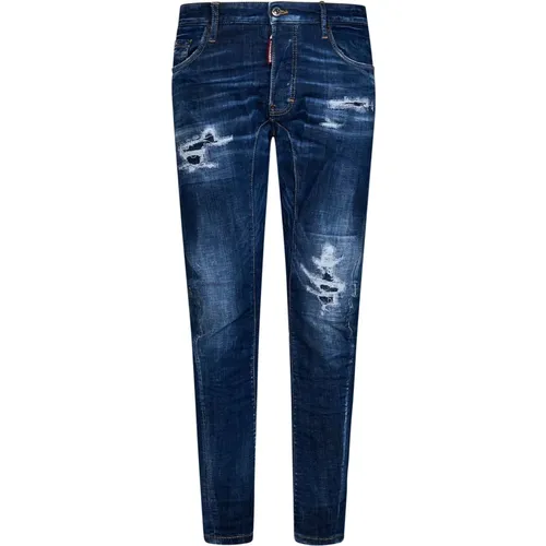 Slim-Fit Jeans with Distressed Details , male, Sizes: S, XL - Dsquared2 - Modalova