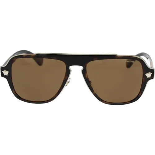 La Sunglasses with Uniform Lenses , unisex, Sizes: 56 MM - Versace - Modalova