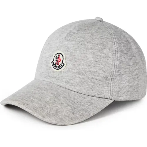 Caps, male, , Size: ONE SIZE Logo Patch Baseball Cap Grey - Moncler - Modalova