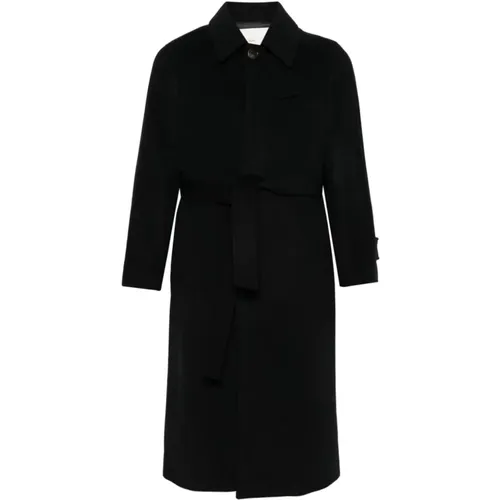 Wool Coat with Spread Collar , female, Sizes: L - Dunst - Modalova