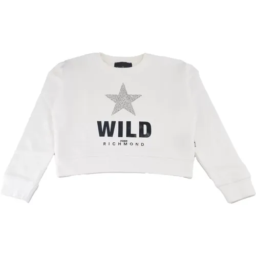 Cropped Sweatshirt mit gerippten Details - Richmond - Modalova