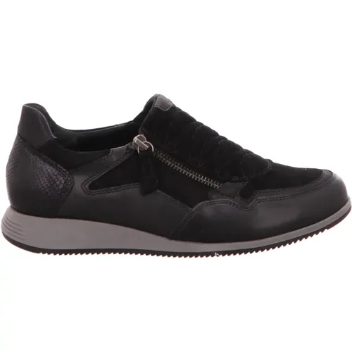 Komfort Low-Top Sneakers Schwarz , Damen, Größe: 38 1/2 EU - Gabor - Modalova