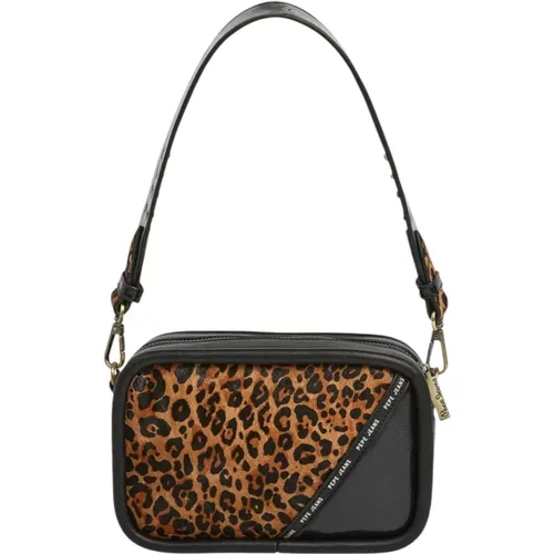 Shoulder Bags, female, , Size: ONE SIZE Leopard Print Keyra Bag - Pepe Jeans - Modalova
