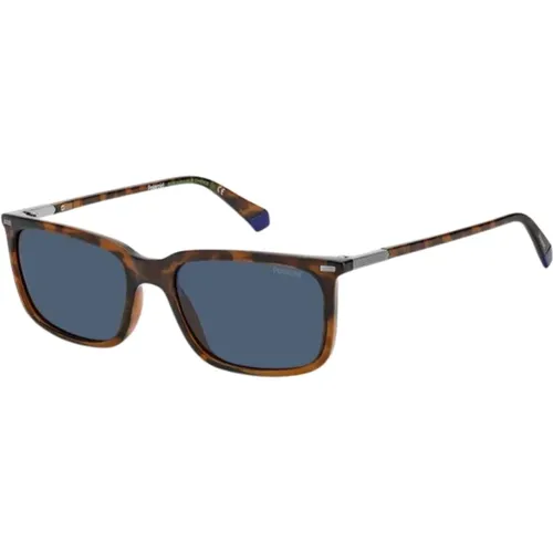 Havana /Blue Sunglasses , male, Sizes: 55 MM - Polaroid - Modalova