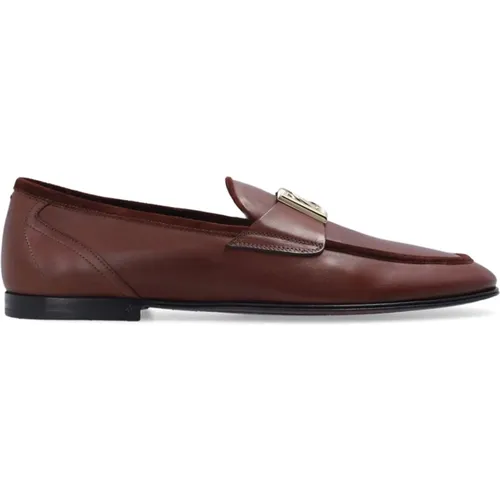 Leather Loafer Shoes , male, Sizes: 7 UK - Dolce & Gabbana - Modalova