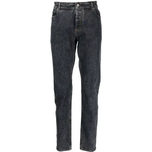 Schwarze Gerades Jeans für Männer , Herren, Größe: W34 - Balmain - Modalova