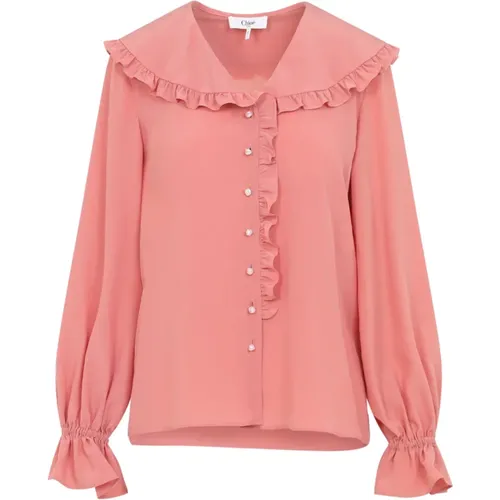 Blouses, female, , Size: 2XS Fluid Ruffled Blouse - Chloé - Modalova