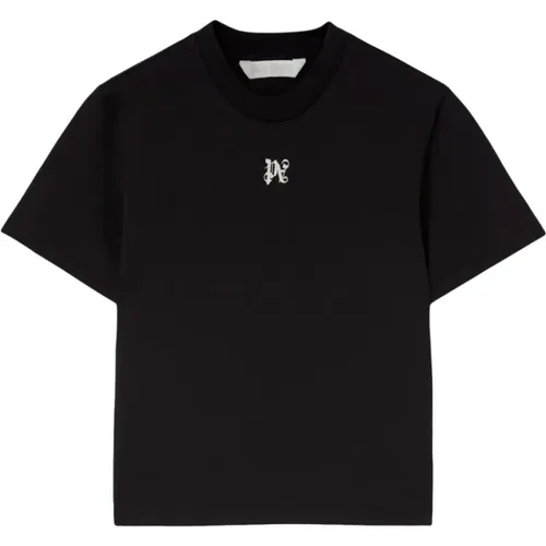 Logo Embroidered Boxy Fit T-Shirt , female, Sizes: M, S, XS, L - Palm Angels - Modalova