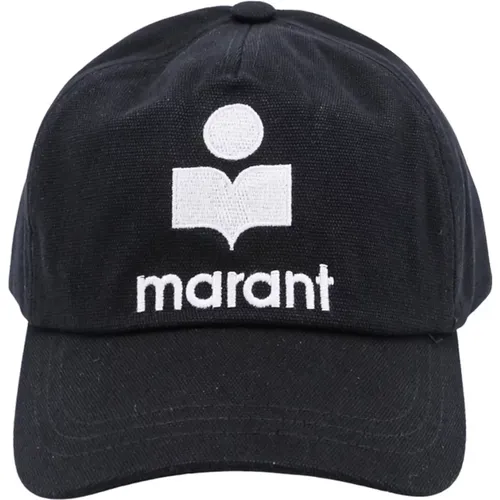 Schwarze Verstellbare Mütze mit Besticktem Logo , Herren, Größe: 59 CM - Isabel marant - Modalova